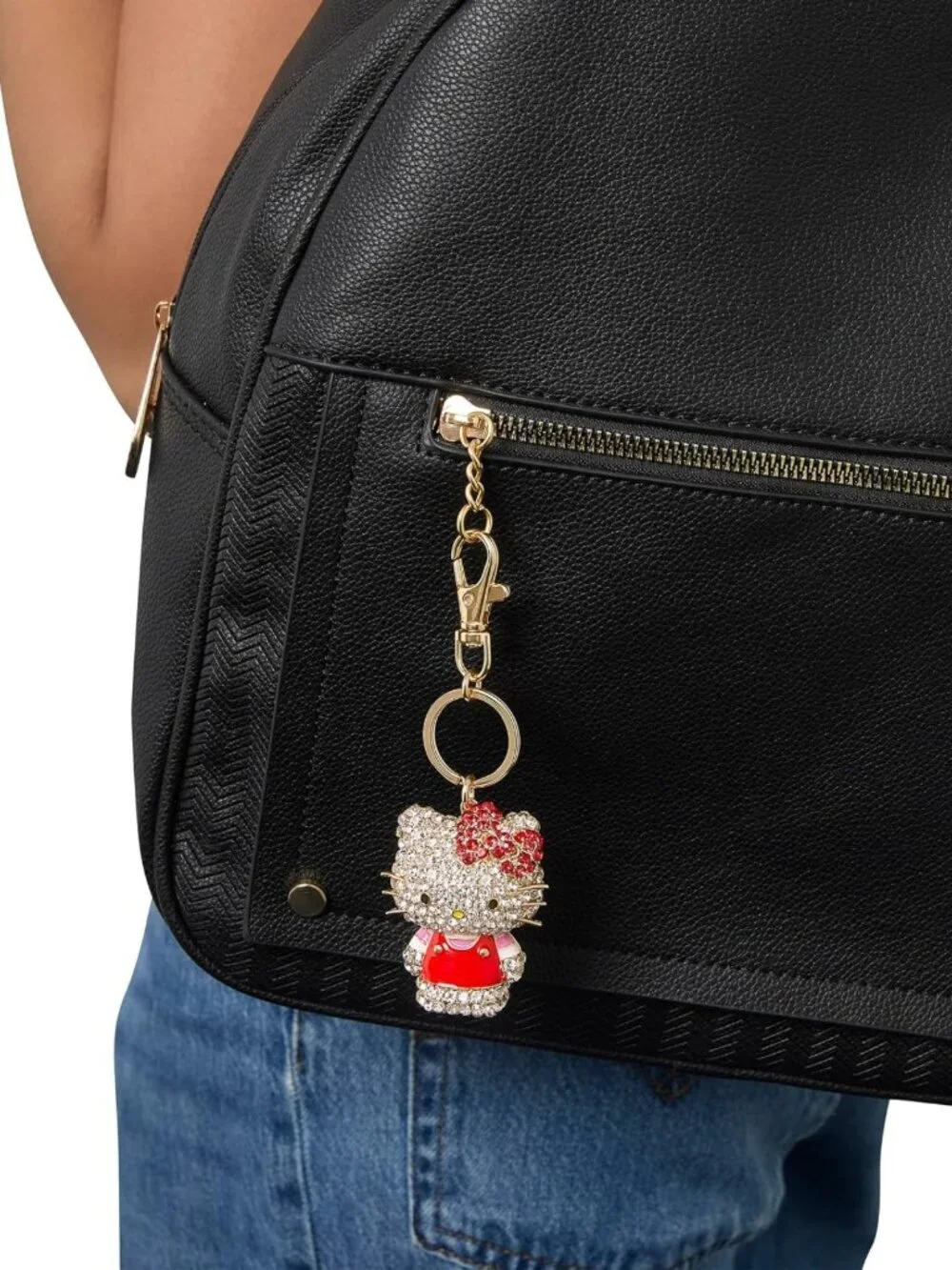Charming Cinnamoroll Bag Charm Cluster with Pave Crystal - Cute Accessories!
